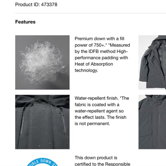 UNIQLO Hybrid Down Parka - Men's XXS - Gray - Picture 13 of 14